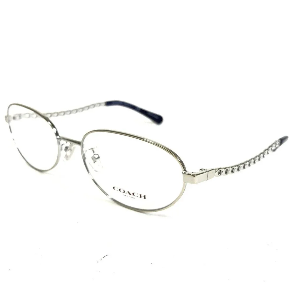 Coach Eyeglasses Frames HC 5114 9359 Silver Oval Logo Chain Full Rim 54-17-140